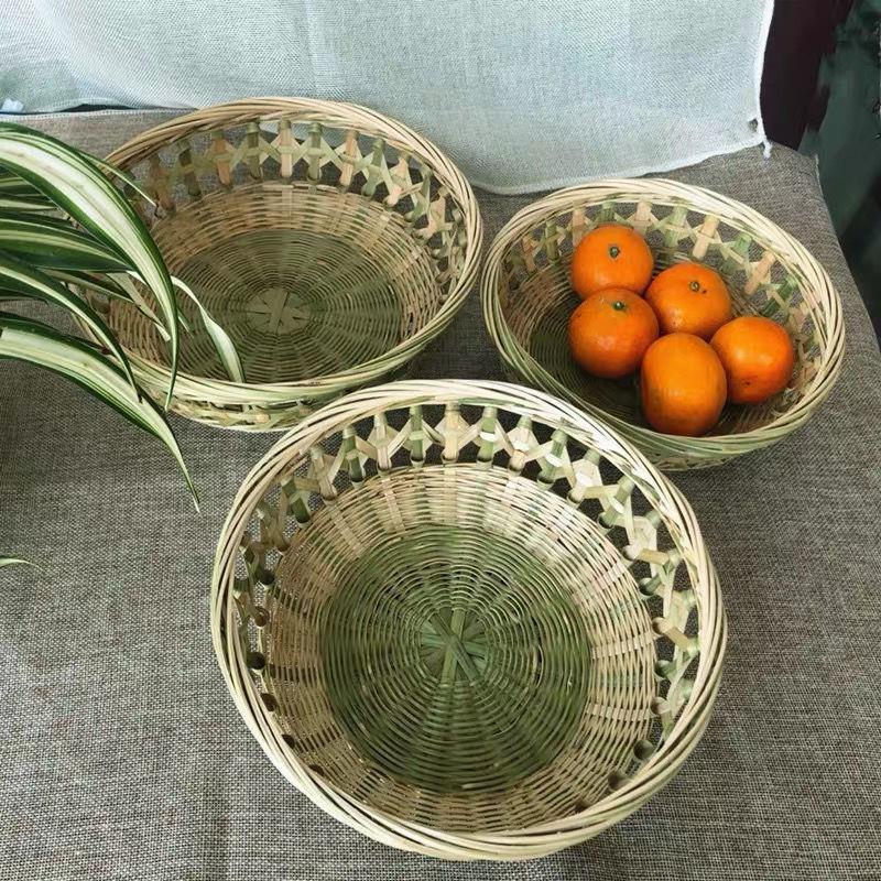 竹编制品农家编织方形篮筐菜子篓超市摆设竹篮环保收纳篮